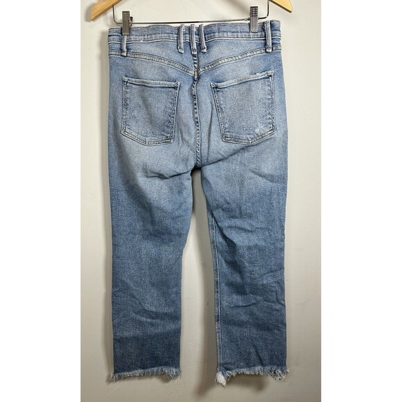 Anthropologie McGuire Gainsborough Bootcut Raw Hem Light Wash Denim Jeans Sz 29 - Picture 6 of 8